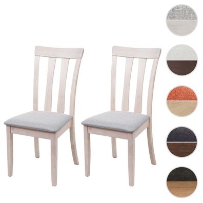 2er-Set Esszimmerstuhl HWC-G46, Küchenstuhl Stuhl, Stoff/Textil Massiv-Holz