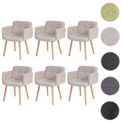 6er-Set Esszimmerstuhl Orlando II, Stuhl Küchenstuhl, Retro-Design