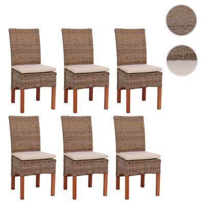 6er-Set Esszimmerstuhl Korbstuhl, Kuboo grey