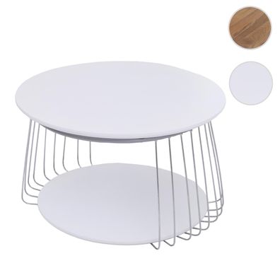 MCA Couchtisch HWC-P60, Beistelltisch Kaffeetisch Loungetisch, Metall MDF rund Ø 70cm