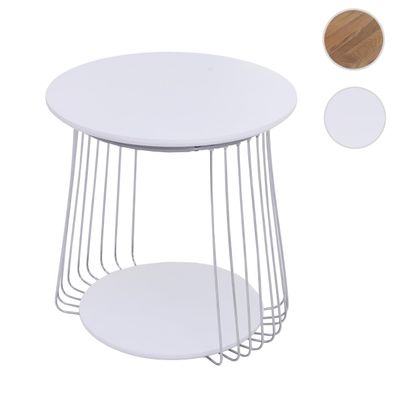 MCA Couchtisch HWC-P60, Beistelltisch Kaffeetisch Loungetisch, Metall MDF rund Ø 50cm