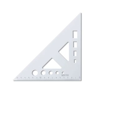 KOH Dreieck Plast 45° 16 cm Lineal u 9 Ausschnitte
