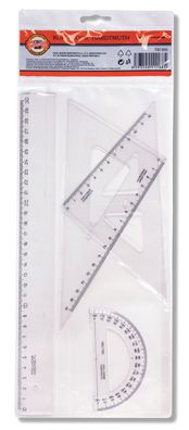 KOH Geometrie - Set 4 Teile 30 cm Lineal transp
