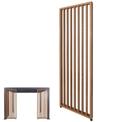 Seitenwand für Pergola HWC-P65, Seitenteil Modul Paneel, Aluminium 220x68cm Holzoptik