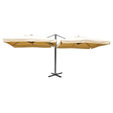 Gastronomie-Alu-Luxus-Doppel-Ampelschirm T44, 6,2x3m Polyester 50kg