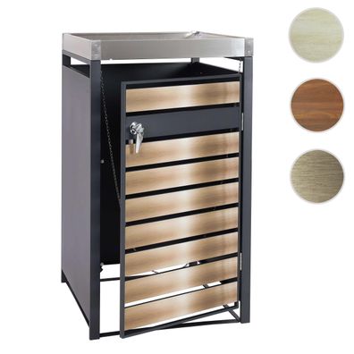 1er Mülltonnenverkleidung mit Pflanzkasten HWC-J81, Metall 31kg, anthrazit