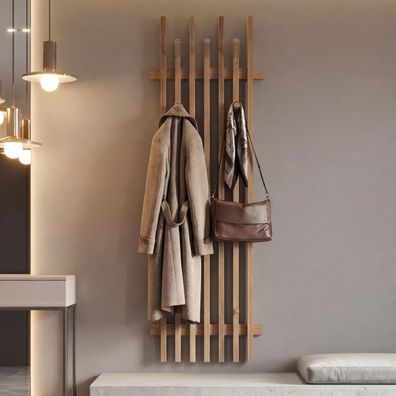 MCA Garderobenpaneel HWC-P57, Wandgarderobe Garderobenleiste, Massiv-Holz 135x40cm