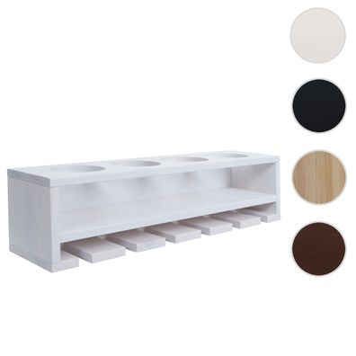Weinregal HWC-P21, Wandbar für 4 Flaschen/6 Gläser Holz FSC® zertifiziert 12x48x12cm