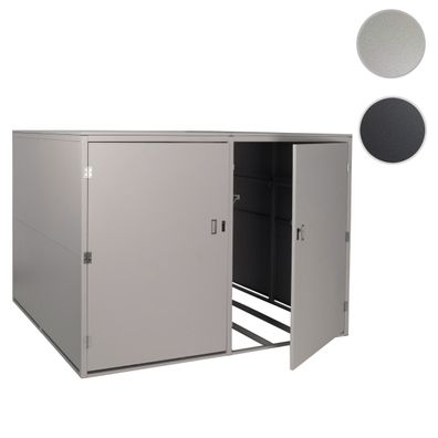 4er-Fahrradgarage HWC-L56c, Fahrradbox mit Ablage, abschließbar Stahl 160x222x208cm