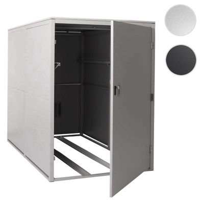 2er-Fahrradgarage HWC-L56c, Gerätehaus Fahrradbox, Metall 160x113x209cm
