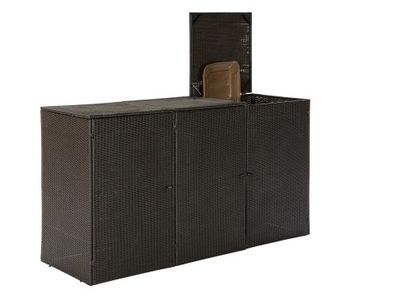 Mülltonnenabdeckung 3er, 80-120 Liter, braun
