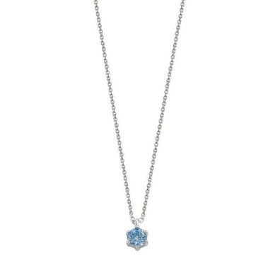 Collier - Silber - Zirkonia blau - Rhodiniert