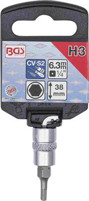 BGS-2497 Bit-Einsatz Antrieb Innenvierkant 6,3 mm (1/4") Innensechskant 3 mm