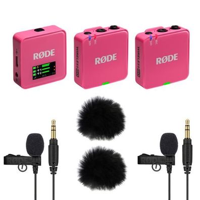 Rode Wireless GO Gen 3 Pink mit 2x Lavalier GO und 2x WS05