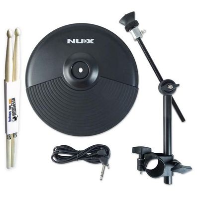 Nux Becken-Set DM210 E-Drum Becken-Pad 10 Zoll mit Drumsticks