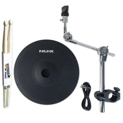 Nux Becken-Set DM8 E-Drum Becken-Pad 12 Zoll mit Drumsticks