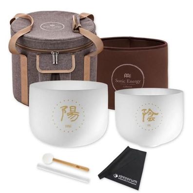 Meinl Sonic Energy Quarz-Klangschalen Set Yin Yang mit Tuch