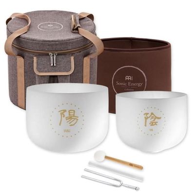 Meinl Sonic Energy Quarz-Klangschalen Set Yin Yang mit Stimmgabel