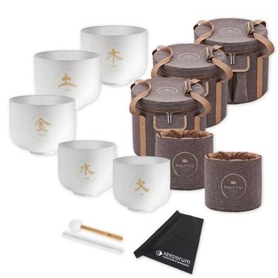 Meinl Sonic Energy Quarz-Klangschalen Set 5-Elemente mit Tuch