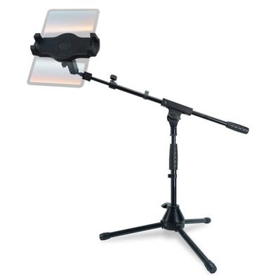 keepdrum Mikrofonständer MS01T niedriges Stativ mit Tablet-Halterung