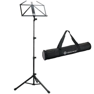 K-M 10810 Notenpult aus Stahl Schwarz mit Tasche