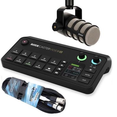 Rode Rodecaster Video S Produktions-Konsole mit Podmic und Kabel