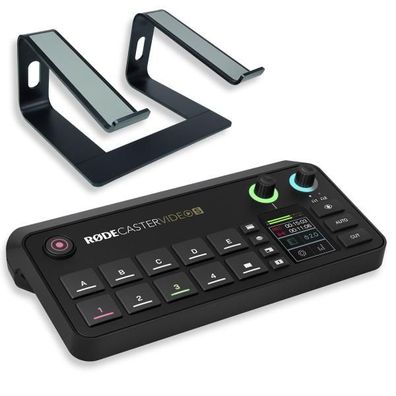 Rode Rodecaster Video S Produktions-Konsole mit Laptopständer BK