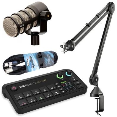 Rode Rodecaster Video S Produktions-Konsole Podmic Bundle
