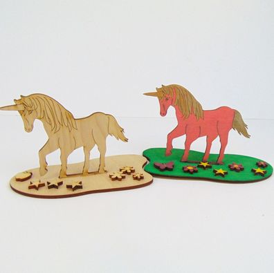 Kreativ Set für Kinder Einhorn, Sterne, zum Kindergeburtstag Bastelset aus Holz