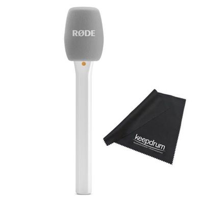 Rode Interview Micro Handadapter für Wireless Micro Weiss mit Tuch