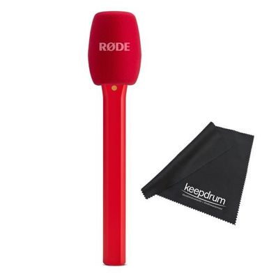 Rode Interview Micro Handadapter für Wireless Micro Rot mit Tuch