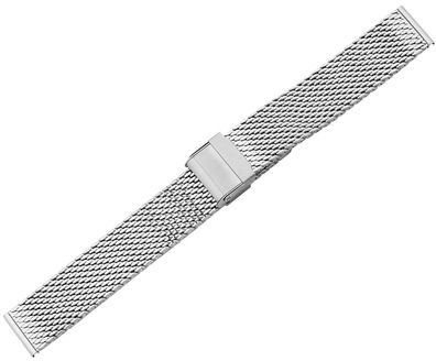 Minott > Uhrenarmband Edelstahl silbern Milanaise > Schiebeverschluss