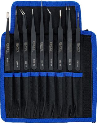 BGS-74413 Edelstahl-Pinzetten-Satz 9-tlg