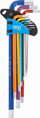 BGS-74456 Winkelschlüssel-Satz Multicolour extra lang Innensechskant 1,5 - 10 mm 9-tl