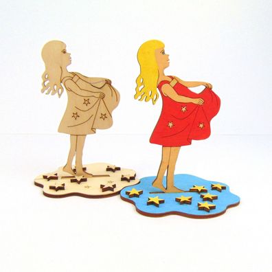 Sternenmädchen Sterntaler Stern Holz Bastelset zu Weihnachten Basteln mit Holz