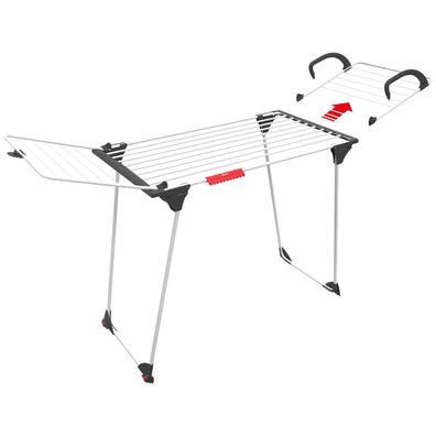 Wäschetrockner Wäschekleidung Vileda Premium 2 in 1 mit Flügelschloss Aluminium