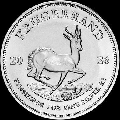 Süd-Afrika 1 oz. Unze Silber 999 Krügerrand Silbermünze 2026 in Münzkapsel NEU!!