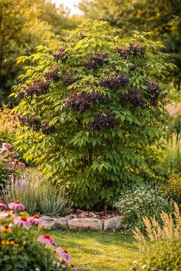 Holunder Haschberg 50-70 cm Schwarzer Holunder Sambucus nigra P9