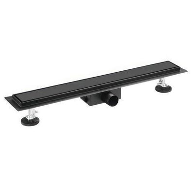 Duschrinnen Edelstahl DUPLEX NEXT 70 cm in Schwarz, Abfluss Befliesbar 2in1