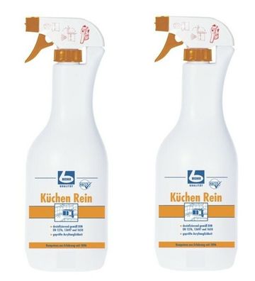 2 x DR. BECHER Küchen Rein Fettreiniger Sprühflasche 1,0 Küchenrein Fettlöser