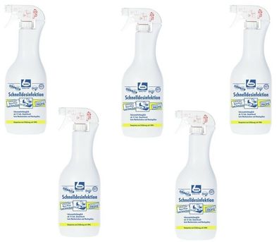 5 x DR. BECHER Schnelldesinfektion 1 Liter | wirksam