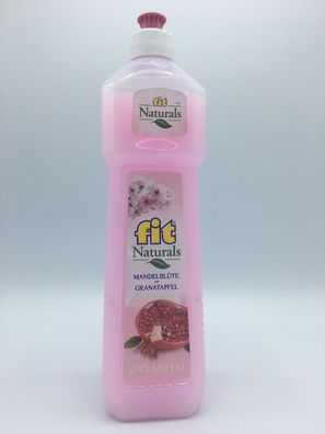 6 Flaschen Fit Handspülmittel 0,75l Mandelblüte Granatapfel 750ml fit Naturals