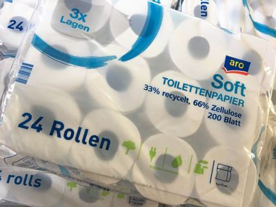 Toilettenpapier Klopapier WC Papier ? 3-lagig 72 Rollen hochweiß 33% recycle