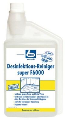 1 L | DR. BECHER Desinfektionsreiniger super F6000 | für abwaschbare Oberflächen