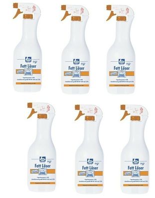 6x Fettlöser Dr. Becher Fettreiniger Sprühflasche 1L Grillreiniger Küche Herd