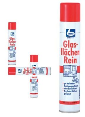 4 Dosen | DR. BECHER Glasflächen Rein |Glasreiniger in 500ml Spraydose