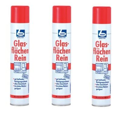 3 Dosen | DR. BECHER Glasflächen Rein |Glasreiniger in 500ml Spraydose