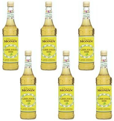 6 Flaschen | MONIN LIME JUICE | 0,7L je Flasche Zitronen- und Limonensaft