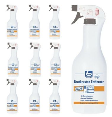 10 x DR. BECHER Bratkrusten Entferner | 1 Liter Sprüh Flasche | Kaltreiniger