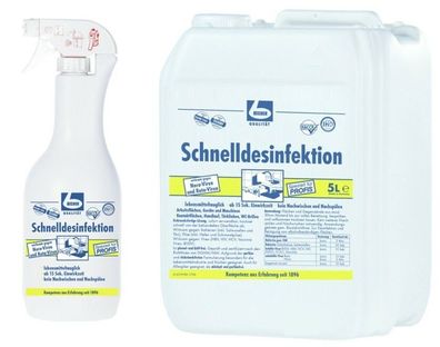 6 Liter DR. BECHER Schnelldesinfektion 1L Sprühfl + 5L Kanister